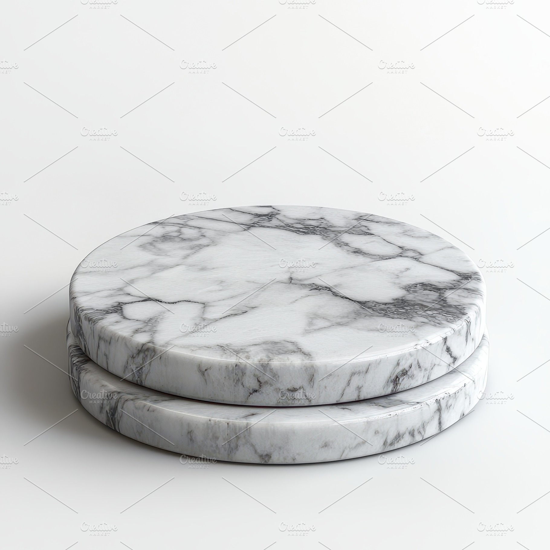 Elegant Marble Display Stand Circula, an Abstract Photo by Pixeness Studio