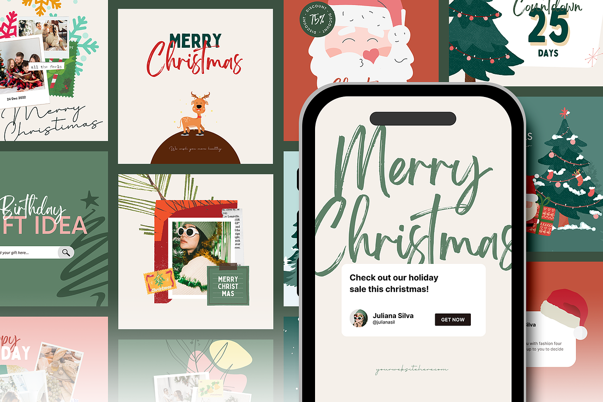 Christmas Instagram Post Pack Canva, a Social Media Template by Angkalimabelas (Photo 1 of 5)