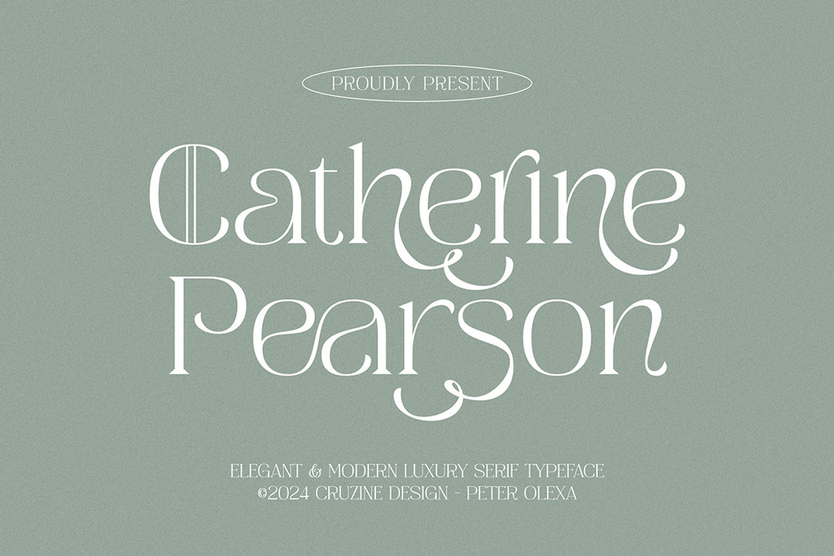 Catherine Pearson, a Serif Font by Cruzine (Photo 1 of 8)