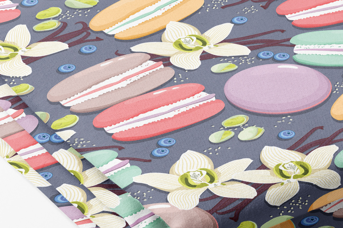 Macaron and Vanilla flowers, a Pattern Graphic by Yummy (Photo 5 of 7)