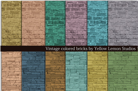 Vintage colored brick rock wall