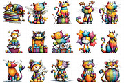 Rainbow Christmas Cat Cat Art, an Illustration by Daily.Designs (Thumbnail 3 of 5)