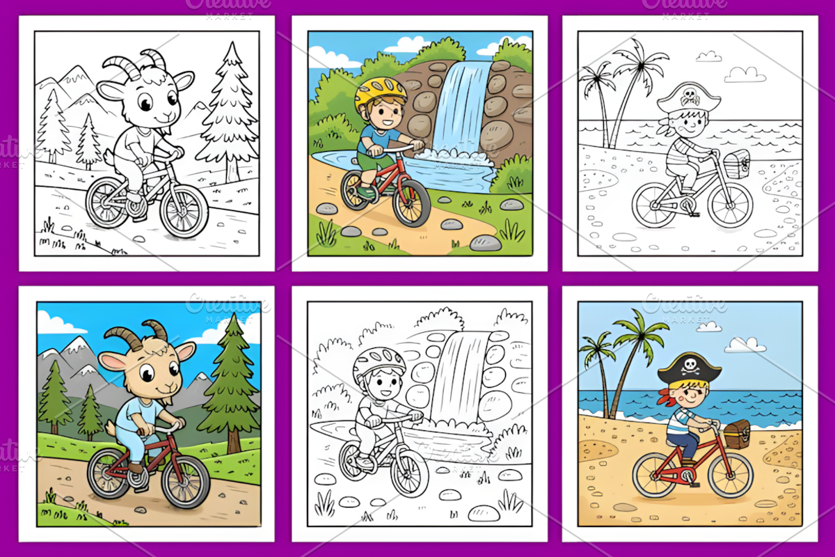 Little Riders Coloring Pages for Kid, a Decorative Illustration by Design Station (Photo 4 of 4)