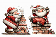Funny Santa Chimney ClipArt's PNG, an Illustration by Libby Wishes (Thumbnail 3 of 7)