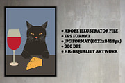 Cats Drinking Wine, an Animal Illustration by Cool Worker (Thumbnail 2 of 9)