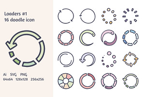 Loaders (1) 16 color doodle icon