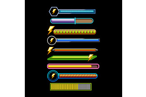 Gaming interface energy and progress, a Technology Illustration by pikepicture