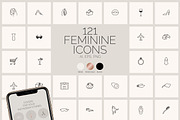 Feminine blog and planner line icons, an Outline Icon by AnMark (Thumbnail 1 of 4)