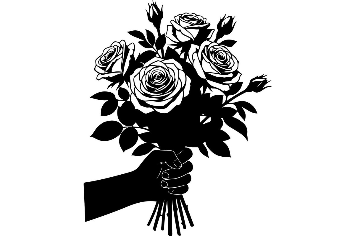 Wedding Flower Bouquet Silhouette, an Object Graphic by Creativeshirt (Photo 2 of 20)