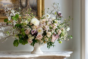 Freshly styled floral arrangement creating an atmosphere of soph, a Photo by Studio ANNA