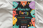 Monster Birthday Party Invitation, an Invitation Template by heynomi (Thumbnail 7 of 19)