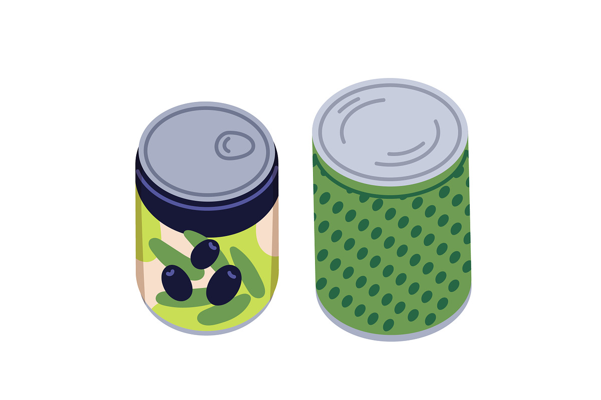Tin cans and bottles, preserves set, a Food Illustration by Good Studio (Photo 2 of 6)