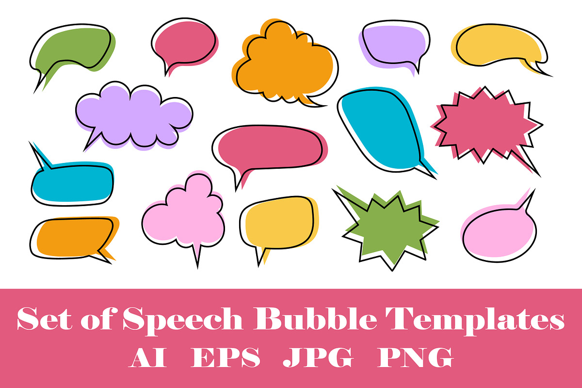 Set of Speech Bubble Templates, an Object Graphic by vikkishop (Photo 1 of 2)