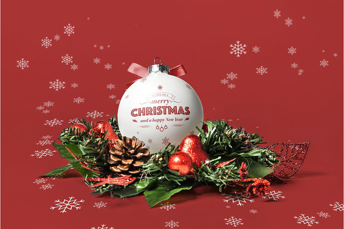 Christmas Ball Mock-up, a Product Mockup by zippypixelstudio (Photo 6 of 7)