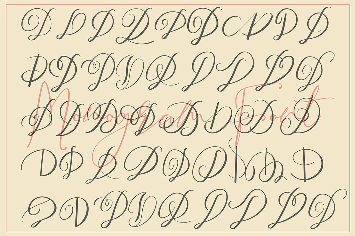 MONOGRAMS BUNDLE A to Z, a Script Font by AMINMARIO (Photo 11 of 37)