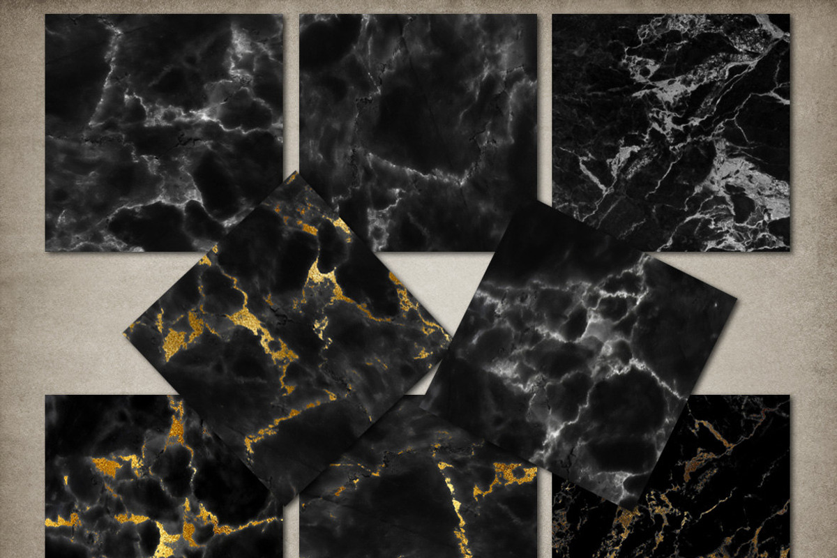 Black Marble Digital Paper, a Texture Graphic by Digital Curio