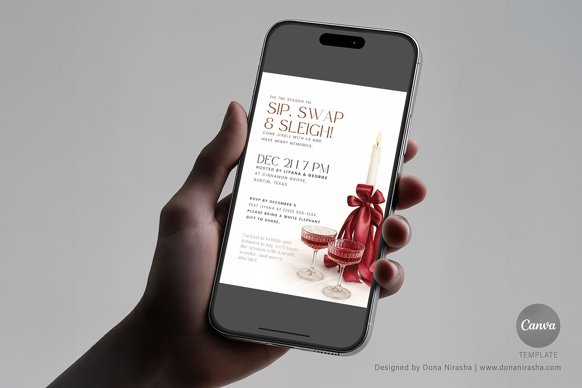Christmas Invite Canva Temp - 28, a Marketing Template by BloomToLife By Dona (Photo 5 of 5)