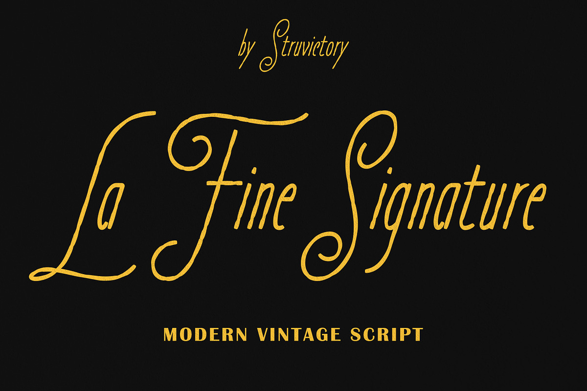 La Fine Signature Elegant Script, a Script Font by Struvictory.art (Photo 1 of 9)