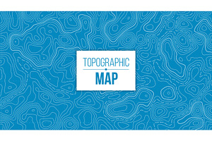 Topographic Contour Geography Map.