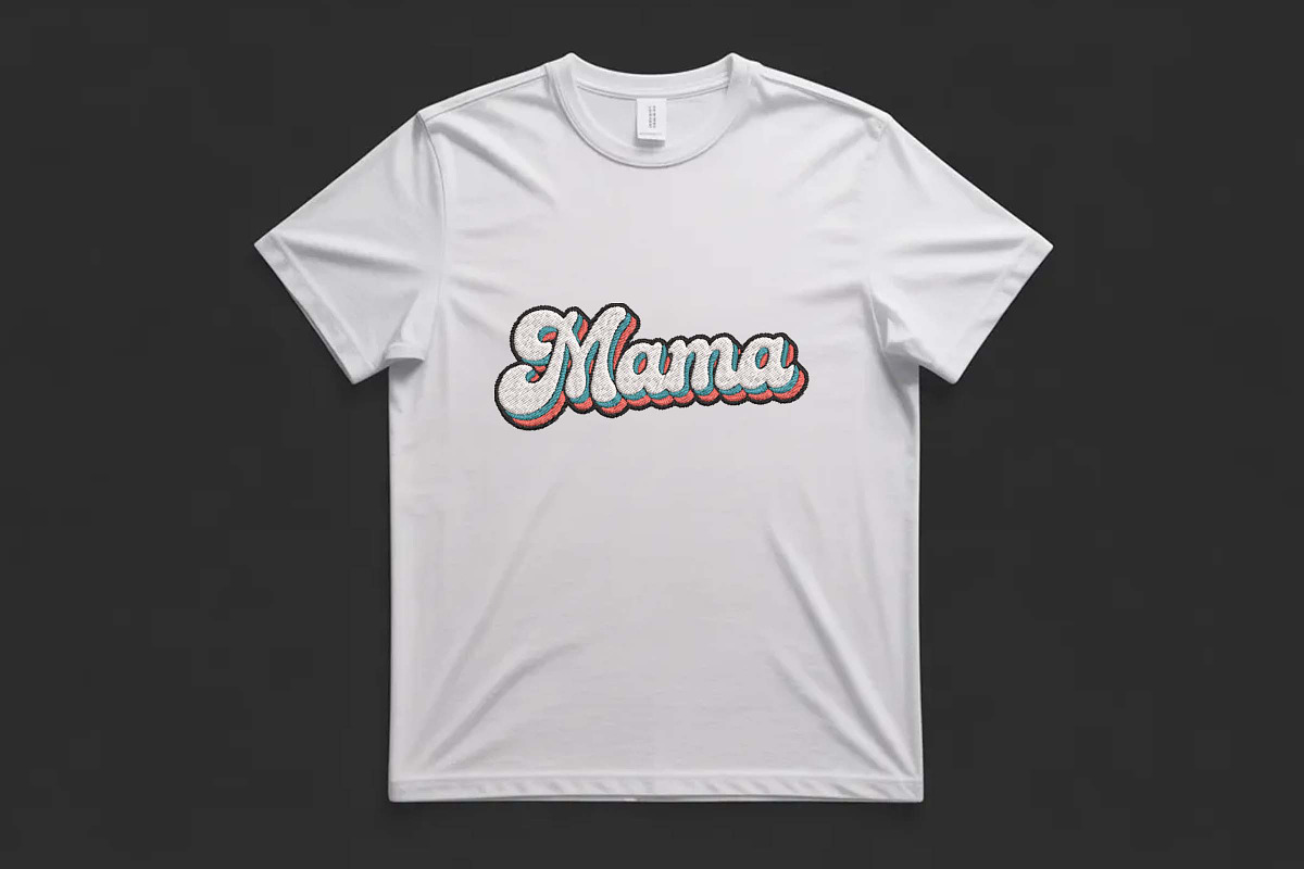 Wavy Retro Mama Layered Embroidery, an Illustration by Purpose Ekbal (Photo 3 of 3)
