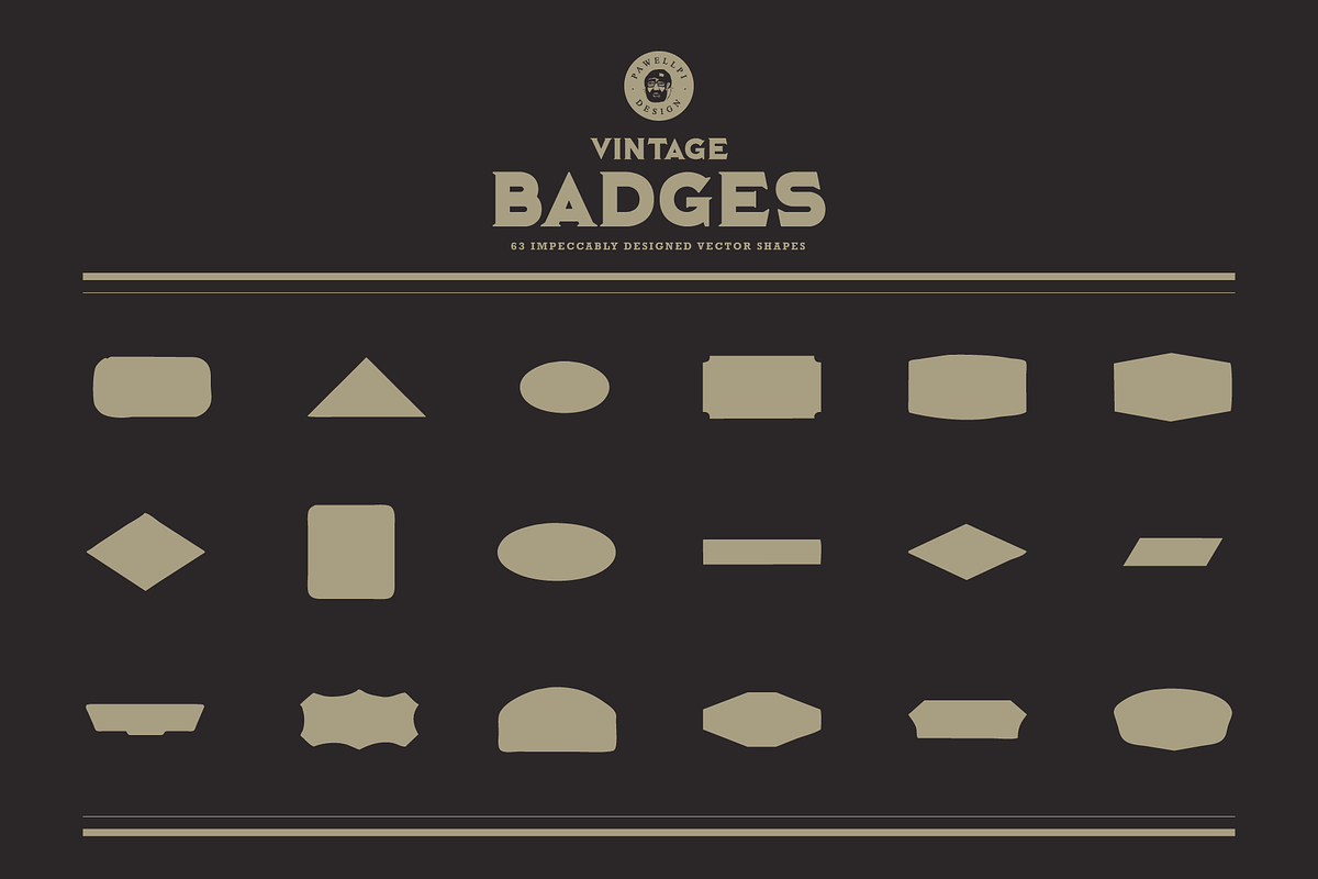 Vintage Badges Vector Shapes, an Object Graphic by pawellpi (Photo 4 of 6)