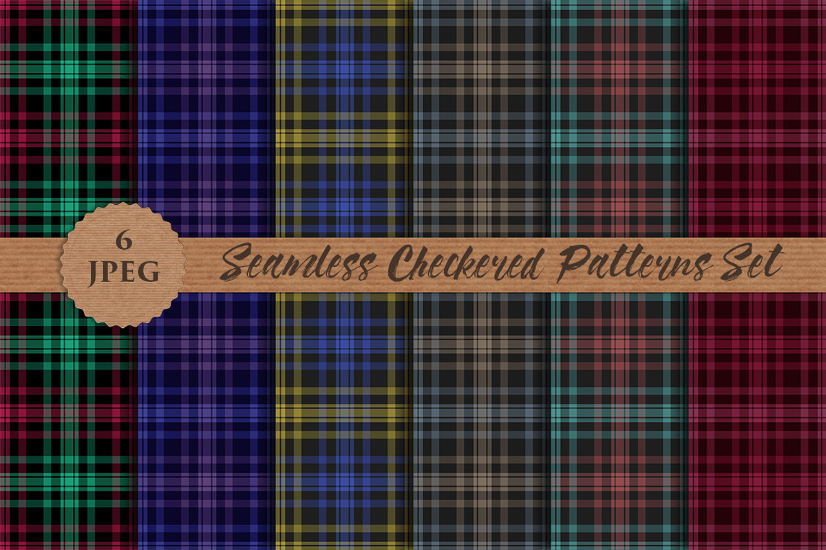 PLAID CHECKERED seamless patterns, a Pattern Graphic by Futurel (Photo 1 of 4)