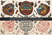 Bears old school tattoo, a Background Graphic by intueri (Thumbnail 2 of 7)
