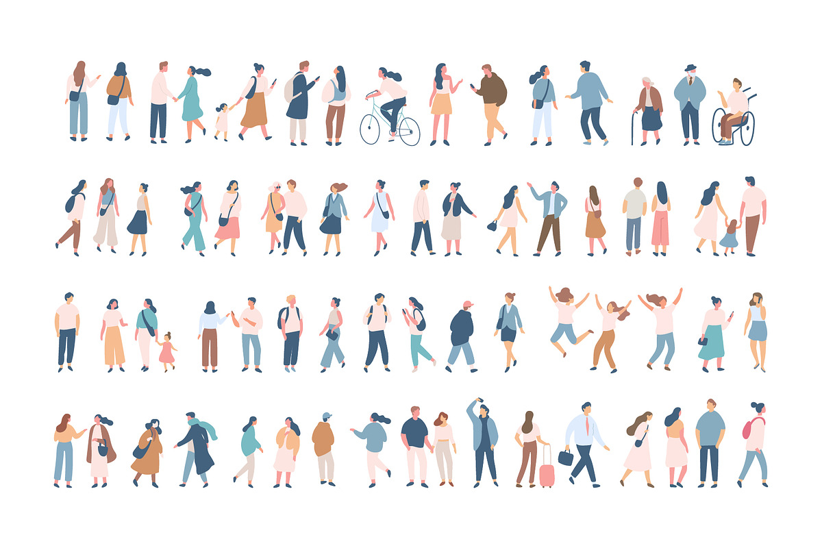 100+ People silhouette vector set, a Person Illustration by Vector_Art (Photo 4 of 12)