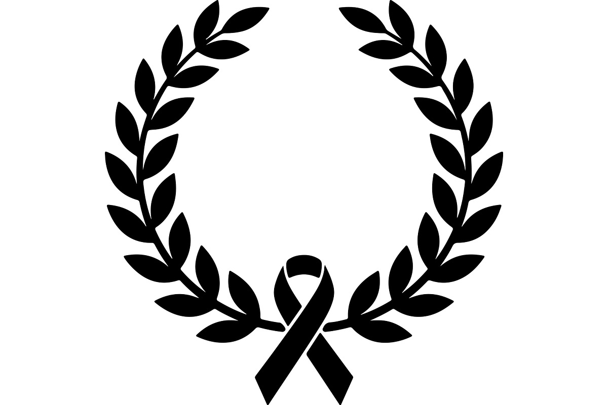 Black Ribbon Laurel Wreath, a Decorative Illustration by balal (Photo 14 of 15)