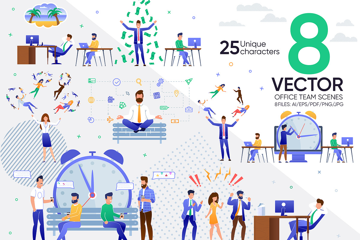 Office Team Vector Scenes, a Websites & App Template by PavelVinnik (Photo 1 of 2)