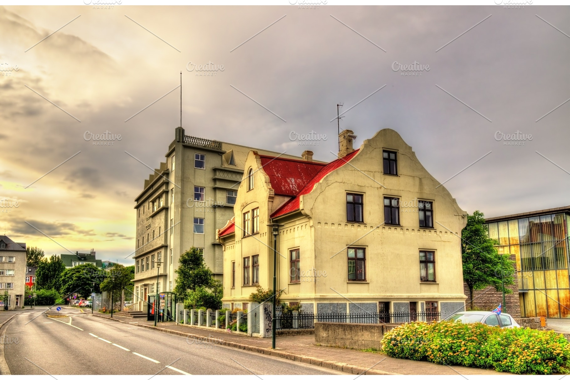 Houses in the city centre of reykjavik featuring reykjavik, panorama, and, an Architecture Photo by Leonid Andronov