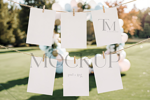 Hanging Cards Mockup