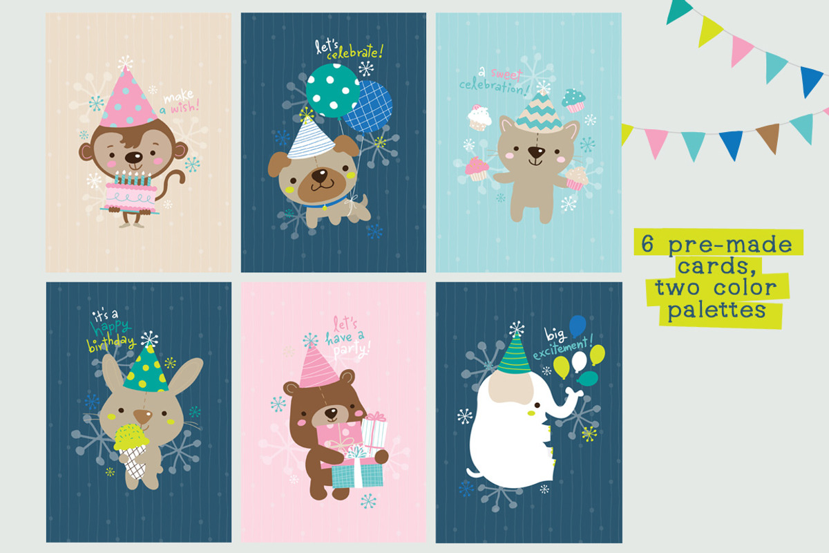 Birthday Buddies Illustration Pack, an Illustration by Quirky Queen Media (Photo 5 of 9)