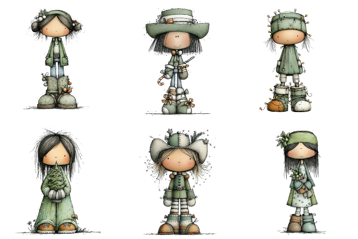Christmas Cowgirl Nutcracker Clipart, an Illustration by DreamArtGraphic (Photo 2 of 5)