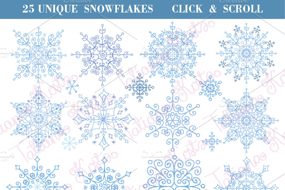 Snowflakes collection.Winter pattern, an Object Graphic by Tatianakost49 (Photo 2 of 5)