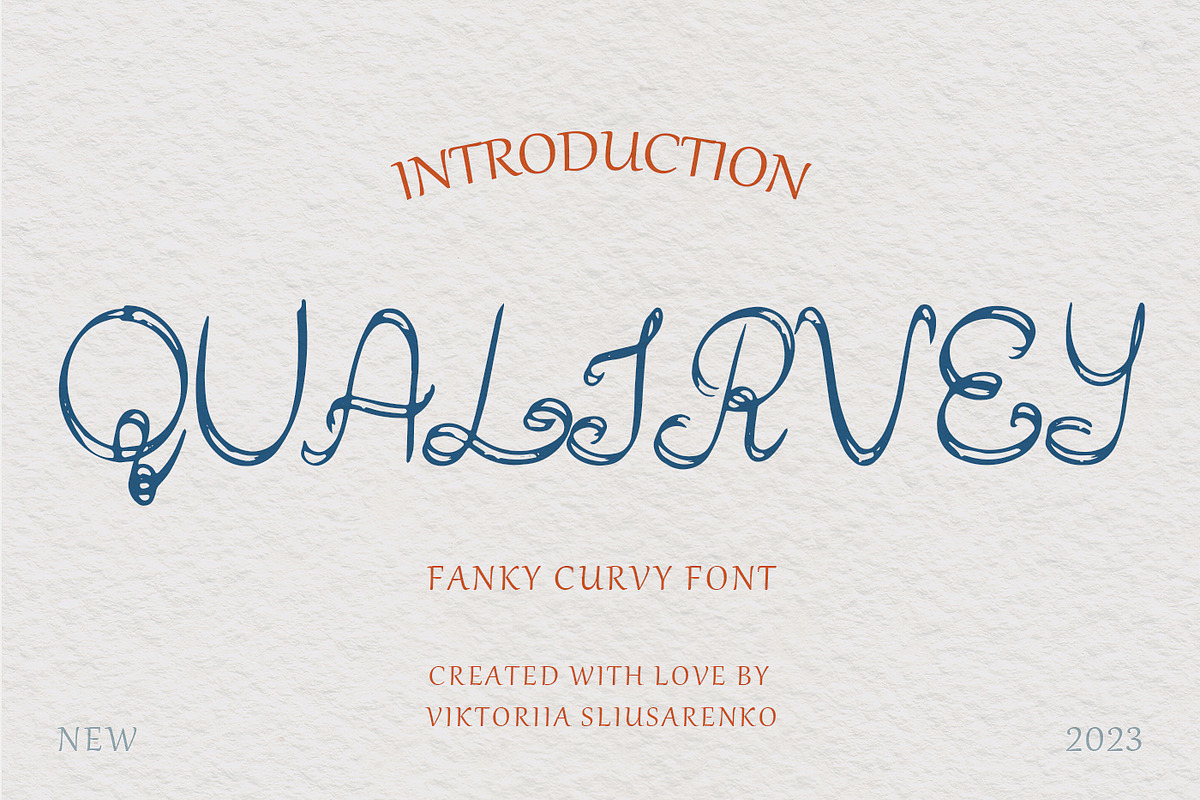 QUALIRVEY fanky curvy font, a Script Font by CHIMERA (Photo 1 of 9)