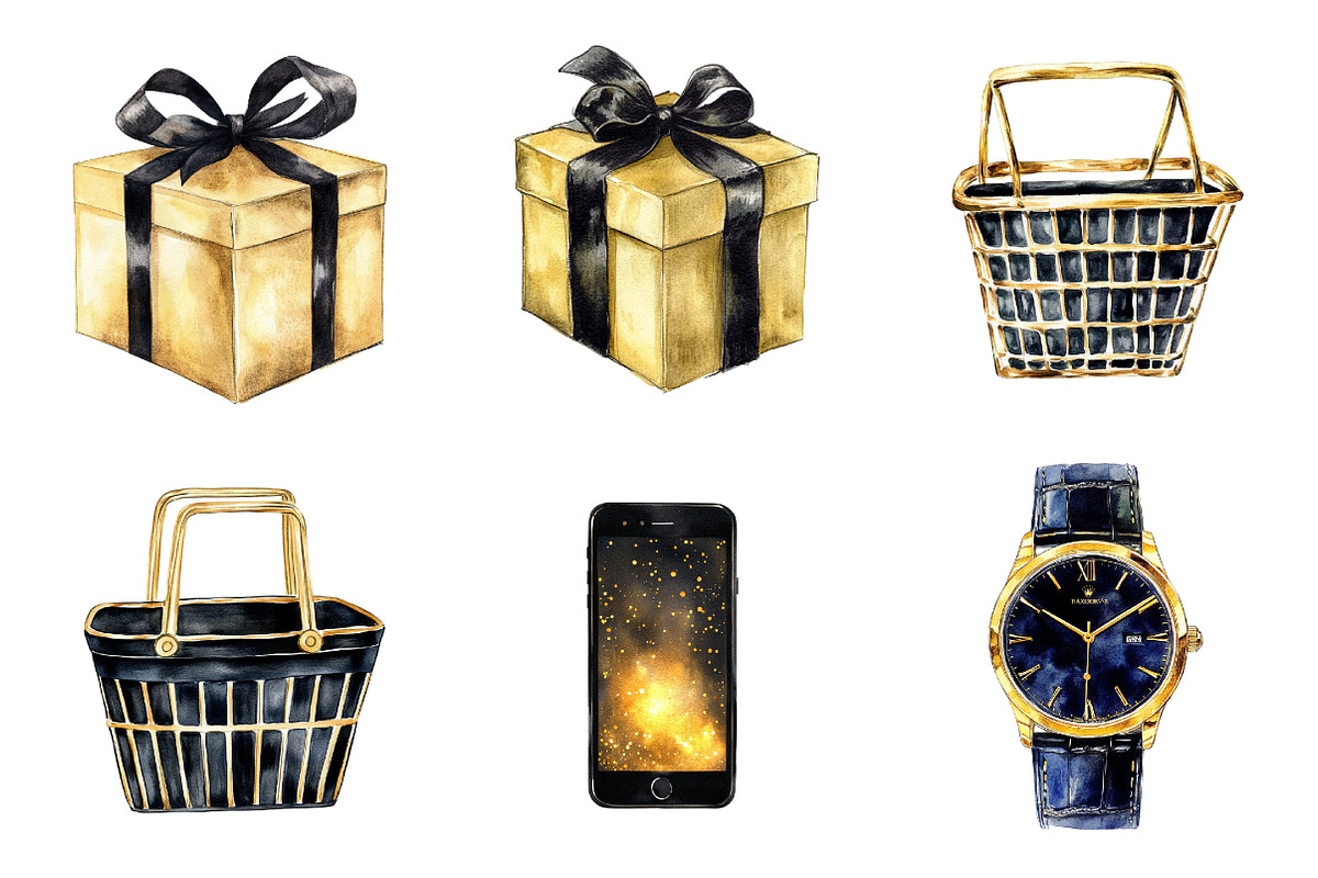Black Friday's Black & Gold Clipart, an Illustration by Design Market (Photo 4 of 4)