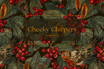 Cheeky Chirpers Watercolor Pattern