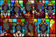 Stained Glass Princess Overlays, an Illustration by Paper Element (Thumbnail 3 of 4)