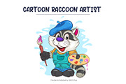 Set of Cartoon Raccoons 03. T-Shirt., an Animal Illustration by KENO Mascots (Thumbnail 4 of 15)