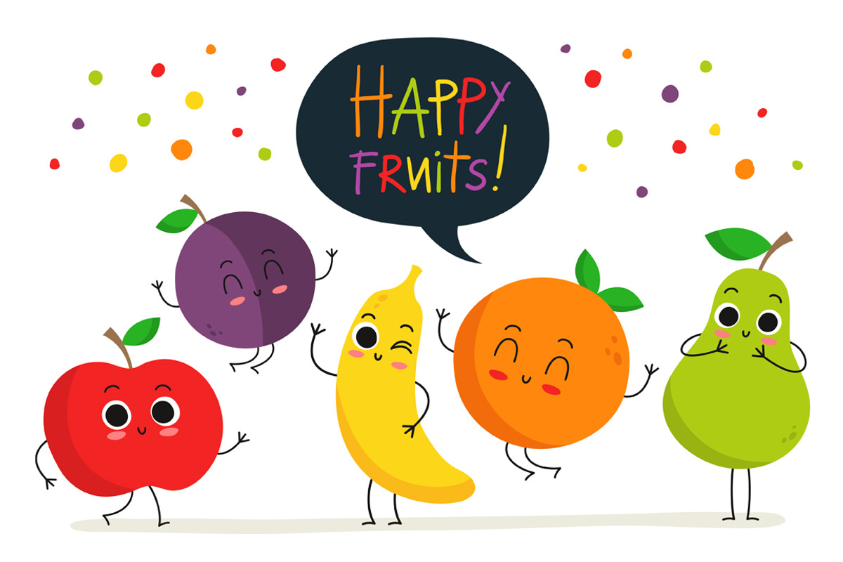 Cute happy fruits! :), an Illustration by Zhe Vasylieva (Photo 1 of 3)