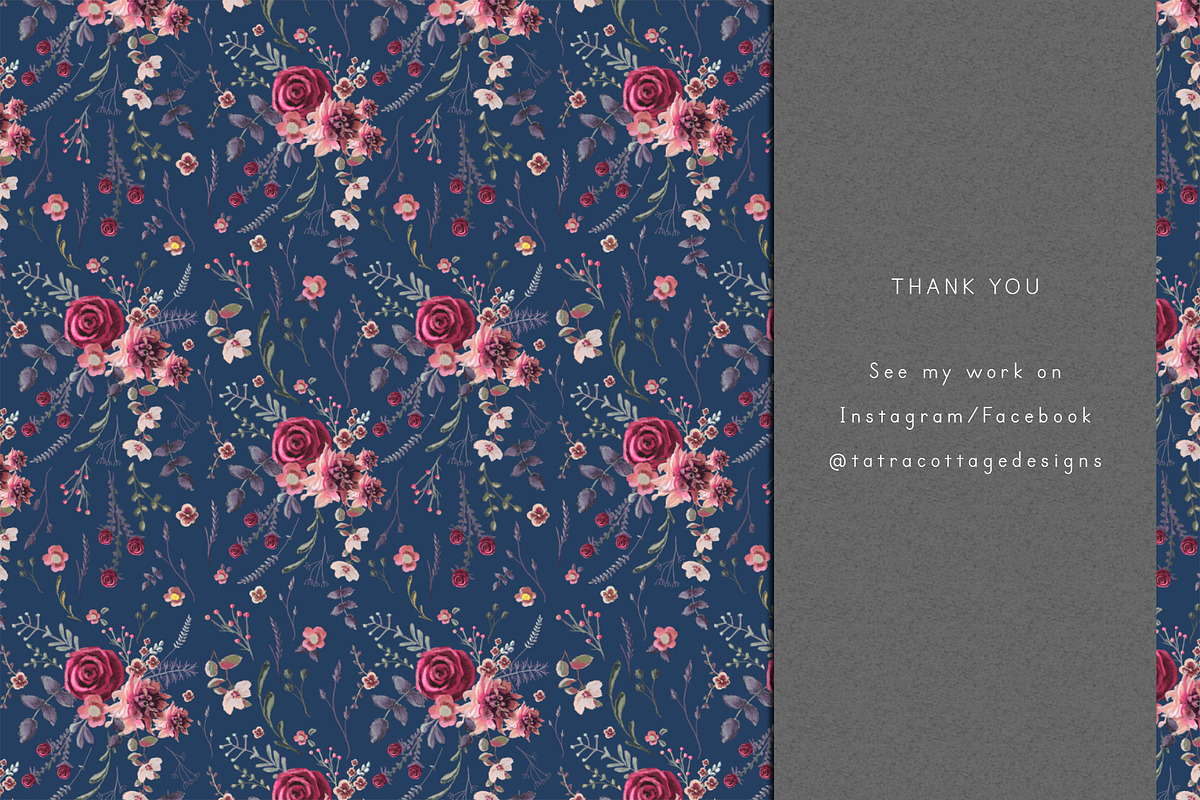 Floral Bouquet Seamless Pattern, a Pattern Graphic by Tatra Cottage Designs (Photo 3 of 3)