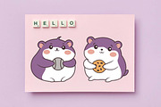 15 Cute Purple Hamster Character, an Animal Illustration by jongcreative (Thumbnail 3 of 5)