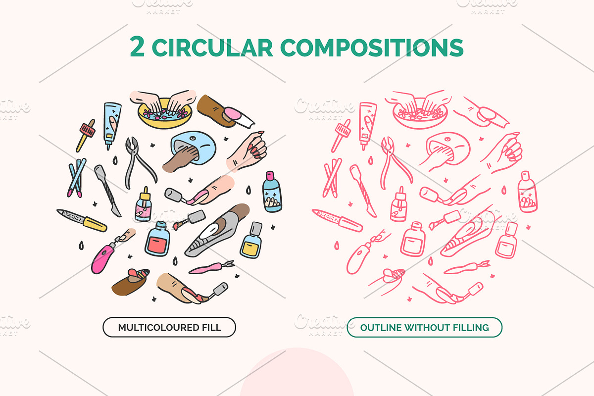 Nail Manicure Set Doodle Style, an Object Graphic by 35lab (Photo 5 of 6)