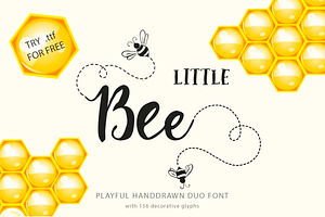 Little Bee. Duo Font & Logos.