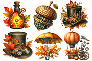 Steampunk Autumn Clipart, an Illustration by OK Design (Thumbnail 2 of 5)