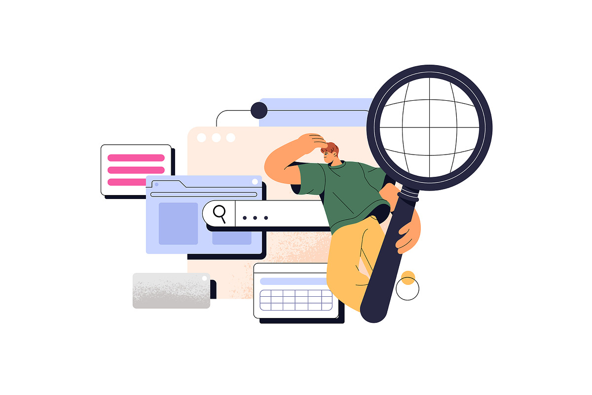 People search information online set, a Person Illustration by PaperTrident (Photo 7 of 9)