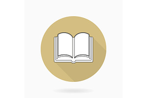 Fine Vector Flat Icon With Book, an Outline Icon by FineArtStudio