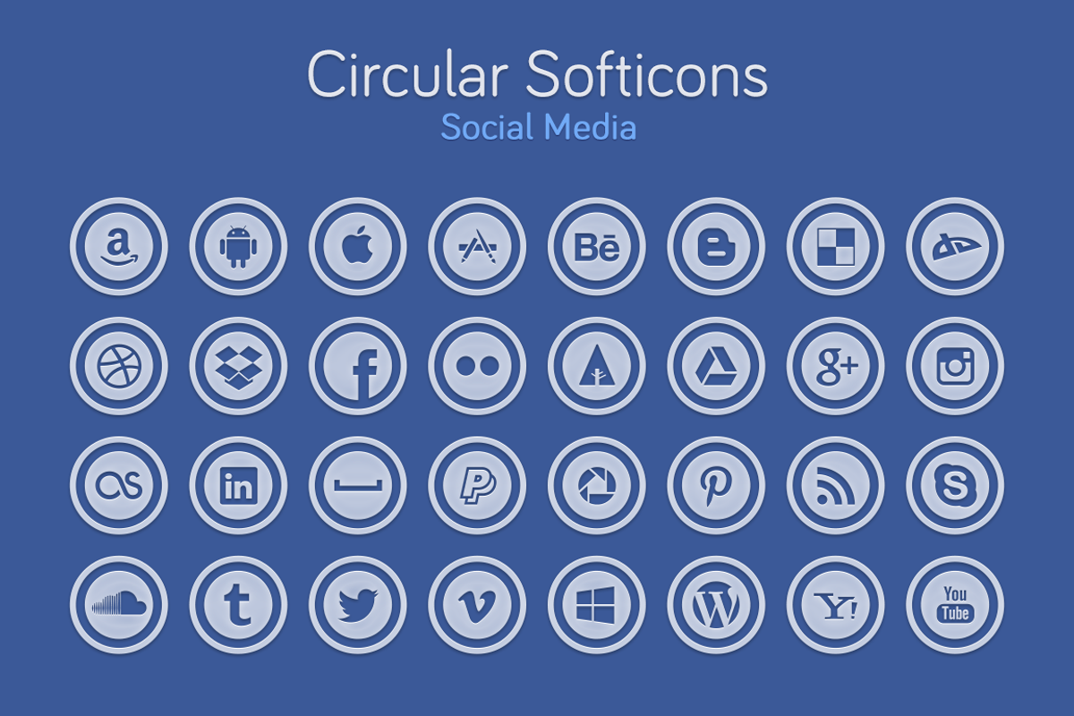 Circular Softicons - Social Media, an Icon by GLXY (Photo 1 of 2)