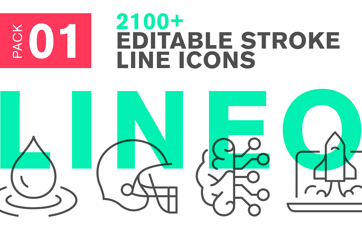 LINEO 1 - 2100+ icons, an Outline Icon by sharpnose (Photo 1 of 14)